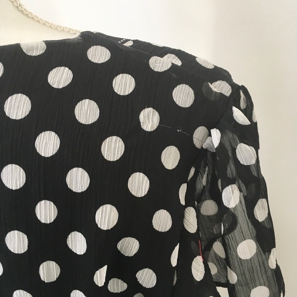 Motherhood Faux Wrap Polka Dot Maternity Dress - Picture 7 of 8